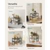 imageSONGMICS Cabinet Organizer Shelf Set of 4 Kitchen Counter Shelves Kitchen Storage Spice Rack Stackable Expandable Metal and Engineered Wood Ink Black and Natural Beige UKCS10NBInk Black  Ebony Black