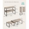 imageSONGMICS Cabinet Organizer Shelf Set of 4 Kitchen Counter Shelves Kitchen Storage Spice Rack Stackable Expandable Metal and Engineered Wood Ink Black and Natural Beige UKCS10NBInk Black  Heather Greige