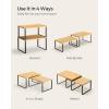 imageSONGMICS Cabinet Organizer Shelf Set of 4 Kitchen Counter Shelves Kitchen Storage Spice Rack Stackable Expandable Metal and Engineered Wood Ink Black and Natural Beige UKCS10NBInk Black  Natural Beige