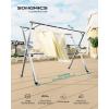 imageSONGMICS Clothes Drying Rack HeavyDuty Laundry Drying Rack 563937 Inches Extendable Foldable Freestanding Airer Stainless Steel for Indoor Outdoor Use Dove Gray ULLR903E01457634W