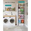 imageSONGMICS OvertheDoor Pantry Organizer 6Tier Pantry Organizers and Storage Spice Rack 6 Adjustable Baskets Fits Door Height 773834 Inches Holds 88 lb Wall Mounted Ink Black UKCS047B01Ink Black