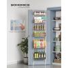 imageSONGMICS OvertheDoor Pantry Organizer 6Tier Pantry Organizers and Storage Spice Rack 6 Adjustable Baskets Fits Door Height 773834 Inches Holds 88 lb Wall Mounted Ink Black UKCS047B01Cream White