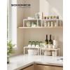 imageSONGMICS Spice Racks Cabinet Shelf Organizers Shelf Organizers Countertop Organizers Shelf Risers Stackable Expandable Set of 4 Metal Kitchen Counter Shelves White UKCS006W01White
