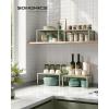 imageSONGMICS Spice Racks Cabinet Shelf Organizers Shelf Organizers Countertop Organizers Shelf Risers Stackable Expandable Set of 4 Metal Kitchen Counter Shelves White UKCS006W01Laurel Green