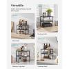 imageSONGMICS Spice Racks Cabinet Shelf Organizers Shelf Organizers Countertop Organizers Shelf Risers Stackable Expandable Set of 4 Metal Kitchen Counter Shelves White UKCS006W01Ink Black