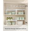 imageSONGMICS Spice Racks Cabinet Shelf Organizers Shelf Organizers Countertop Organizers Shelf Risers Stackable Expandable Set of 4 Metal Kitchen Counter Shelves White UKCS006W01White