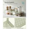 imageSONGMICS Spice Racks Cabinet Shelf Organizers Shelf Organizers Countertop Organizers Shelf Risers Stackable Expandable Set of 4 Metal Kitchen Counter Shelves White UKCS006W01Laurel Green