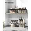 imageSONGMICS Spice Racks Cabinet Shelf Organizers Shelf Organizers Countertop Organizers Shelf Risers Stackable Expandable Set of 4 Metal Kitchen Counter Shelves White UKCS006W01Ink Black