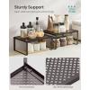 imageSONGMICS Spice Racks Cabinet Shelf Organizers Shelf Organizers Countertop Organizers Shelf Risers Stackable Expandable Set of 4 Metal Kitchen Counter Shelves White UKCS006W01Brown