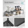 imageSONGMICS Spice Racks Cabinet Shelf Organizers Shelf Organizers Countertop Organizers Shelf Risers Stackable Expandable Set of 4 Metal Kitchen Counter Shelves White UKCS006W01Ink Black