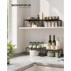 imageSONGMICS Spice Racks Cabinet Shelf Organizers Shelf Organizers Countertop Organizers Shelf Risers Stackable Expandable Set of 4 Metal Kitchen Counter Shelves White UKCS006W01Brown