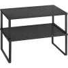 imageSONGMICS Spice Racks Set of 2 Metal Cabinet Shelf Organizers Countertop Organizers Shelf Risers Stackable Expandable Silver UKCS01SVInk Black
