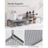 imageSONGMICS Spice Racks Set of 2 Metal Cabinet Shelf Organizers Countertop Organizers Shelf Risers Stackable Expandable Silver UKCS01SVSilver