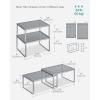 imageSONGMICS Spice Racks Set of 2 Metal Cabinet Shelf Organizers Countertop Organizers Shelf Risers Stackable Expandable Silver UKCS01SVSilver