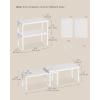 imageSONGMICS Spice Racks Set of 2 Metal Cabinet Shelf Organizers Countertop Organizers Shelf Risers Stackable Expandable Silver UKCS01SVWhite