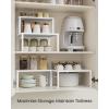 imageSONGMICS Spice Racks Set of 2 Metal Cabinet Shelf Organizers Countertop Organizers Shelf Risers Stackable Expandable Silver UKCS01SVWhite