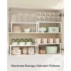 imageSONGMICS Spice Racks Set of 2 Metal Cabinet Shelf Organizers Countertop Organizers Shelf Risers Stackable Expandable Silver UKCS01SVWhite