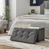 imageSONGMICS Storage Ottoman Bench Foldable Foot Rest with Legs 15 x 30 x 152 Inches End of Bed Bench Storage Chest Load up to 660 lb for Living Room Bedroom Entryway Slate Gray ULSF16GYZDark Gray