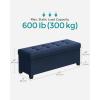 imageSONGMICS Storage Ottoman Bench Foldable Foot Rest with Legs 15 x 30 x 152 Inches End of Bed Bench Storage Chest Load up to 660 lb for Living Room Bedroom Entryway Slate Gray ULSF16GYZMidnight Blue