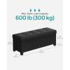 imageSONGMICS Storage Ottoman Bench Foldable Foot Rest with Legs 15 x 30 x 152 Inches End of Bed Bench Storage Chest Load up to 660 lb for Living Room Bedroom Entryway Slate Gray ULSF16GYZInk Black