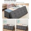 imageSONGMICS Storage Ottoman Bench Foldable Foot Rest with Legs 15 x 30 x 152 Inches End of Bed Bench Storage Chest Load up to 660 lb for Living Room Bedroom Entryway Slate Gray ULSF16GYZDark Gray