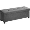 imageSONGMICS Storage Ottoman Bench Foldable Foot Rest with Legs 15 x 30 x 152 Inches End of Bed Bench Storage Chest Load up to 660 lb for Living Room Bedroom Entryway Slate Gray ULSF16GYZDark Gray