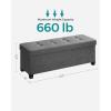 imageSONGMICS Storage Ottoman Bench Foldable Foot Rest with Legs 15 x 30 x 152 Inches End of Bed Bench Storage Chest Load up to 660 lb for Living Room Bedroom Entryway Slate Gray ULSF16GYZDark Gray