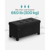 imageSONGMICS Storage Ottoman Bench Foldable Foot Rest with Legs 15 x 30 x 152 Inches End of Bed Bench Storage Chest Load up to 660 lb for Living Room Bedroom Entryway Slate Gray ULSF16GYZInk Black