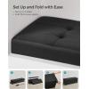 imageSONGMICS Storage Ottoman Bench Foldable Foot Rest with Legs 15 x 30 x 152 Inches End of Bed Bench Storage Chest Load up to 660 lb for Living Room Bedroom Entryway Slate Gray ULSF16GYZInk Black