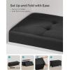 imageSONGMICS Storage Ottoman Bench Foldable Foot Rest with Legs 15 x 30 x 152 Inches End of Bed Bench Storage Chest Load up to 660 lb for Living Room Bedroom Entryway Slate Gray ULSF16GYZInk Black