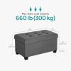 imageSONGMICS Storage Ottoman Bench Foldable Foot Rest with Legs 15 x 30 x 152 Inches End of Bed Bench Storage Chest Load up to 660 lb for Living Room Bedroom Entryway Slate Gray ULSF16GYZDark Gray