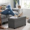 imageSONGMICS Storage Ottoman Bench Foldable Foot Rest with Legs 15 x 30 x 152 Inches End of Bed Bench Storage Chest Load up to 660 lb for Living Room Bedroom Entryway Slate Gray ULSF16GYZDark Gray