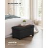 imageSONGMICS Storage Ottoman Bench Foldable Foot Rest with Legs 15 x 30 x 152 Inches End of Bed Bench Storage Chest Load up to 660 lb for Living Room Bedroom Entryway Slate Gray ULSF16GYZInk Black