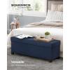 imageSONGMICS Storage Ottoman Bench Foldable Foot Rest with Legs 15 x 30 x 152 Inches End of Bed Bench Storage Chest Load up to 660 lb for Living Room Bedroom Entryway Slate Gray ULSF16GYZMidnight Blue