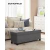 imageSONGMICS Storage Ottoman Bench Foldable Foot Rest with Legs 15 x 30 x 152 Inches End of Bed Bench Storage Chest Load up to 660 lb for Living Room Bedroom Entryway Slate Gray ULSF16GYZDark Gray