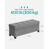 imageSONGMICS Storage Ottoman Bench Foldable Foot Rest with Legs 15 x 30 x 152 Inches End of Bed Bench Storage Chest Load up to 660 lb for Living Room Bedroom Entryway Slate Gray ULSF16GYZDove Gray