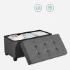 imageSONGMICS Storage Ottoman Bench Foldable Foot Rest with Legs 15 x 30 x 152 Inches End of Bed Bench Storage Chest Load up to 660 lb for Living Room Bedroom Entryway Slate Gray ULSF16GYZDark Gray