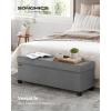 imageSONGMICS Storage Ottoman Bench Foldable Foot Rest with Legs 15 x 30 x 152 Inches End of Bed Bench Storage Chest Load up to 660 lb for Living Room Bedroom Entryway Slate Gray ULSF16GYZDove Gray