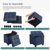imageSONGMICS Storage Ottoman Small Ottoman Foot Rest with Legs 126 x 158 x 132 Inches Foot Stool Load up to 660 lb for Living Room Bedroom Dorm Ink Black ULSF012B01Dark Blue