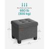 imageSONGMICS Storage Ottoman Small Ottoman Foot Rest with Legs 126 x 158 x 132 Inches Foot Stool Load up to 660 lb for Living Room Bedroom Dorm Ink Black ULSF012B01Dark Gray