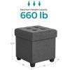 imageSONGMICS Storage Ottoman Small Ottoman Foot Rest with Legs 126 x 158 x 132 Inches Foot Stool Load up to 660 lb for Living Room Bedroom Dorm Ink Black ULSF012B01Dark Gray