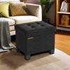 imageSONGMICS Storage Ottoman Small Ottoman Foot Rest with Legs 126 x 158 x 132 Inches Foot Stool Load up to 660 lb for Living Room Bedroom Dorm Ink Black ULSF012B01Black