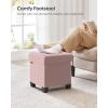 imageSONGMICS Storage Ottoman Small Ottoman Foot Rest with Legs 126 x 158 x 132 Inches Foot Stool Load up to 660 lb for Living Room Bedroom Dorm Ink Black ULSF012B01Jelly Pink