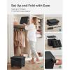 imageSONGMICS Storage Ottoman Small Ottoman Foot Rest with Legs 126 x 158 x 132 Inches Foot Stool Load up to 660 lb for Living Room Bedroom Dorm Ink Black ULSF012B01Black