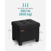 imageSONGMICS Storage Ottoman Small Ottoman Foot Rest with Legs 126 x 158 x 132 Inches Foot Stool Load up to 660 lb for Living Room Bedroom Dorm Ink Black ULSF012B01Black