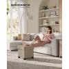 imageSONGMICS Storage Ottoman Small Ottoman Foot Rest with Legs 126 x 158 x 132 Inches Foot Stool Load up to 660 lb for Living Room Bedroom Dorm Ink Black ULSF012B01Camel Brown