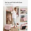 imageSONGMICS Storage Ottoman Small Ottoman Foot Rest with Legs 126 x 158 x 132 Inches Foot Stool Load up to 660 lb for Living Room Bedroom Dorm Ink Black ULSF012B01Jelly Pink