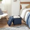 imageSONGMICS Storage Ottoman Small Ottoman Foot Rest with Legs 126 x 158 x 132 Inches Foot Stool Load up to 660 lb for Living Room Bedroom Dorm Ink Black ULSF012B01Dark Blue