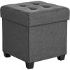 imageSONGMICS Storage Ottoman Small Ottoman Foot Rest with Legs 126 x 158 x 132 Inches Foot Stool Load up to 660 lb for Living Room Bedroom Dorm Ink Black ULSF012B01Dark Gray