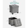 imageSONGMICS Storage Ottoman Small Ottoman Foot Rest with Legs 126 x 158 x 132 Inches Foot Stool Load up to 660 lb for Living Room Bedroom Dorm Ink Black ULSF012B01Dove Gray